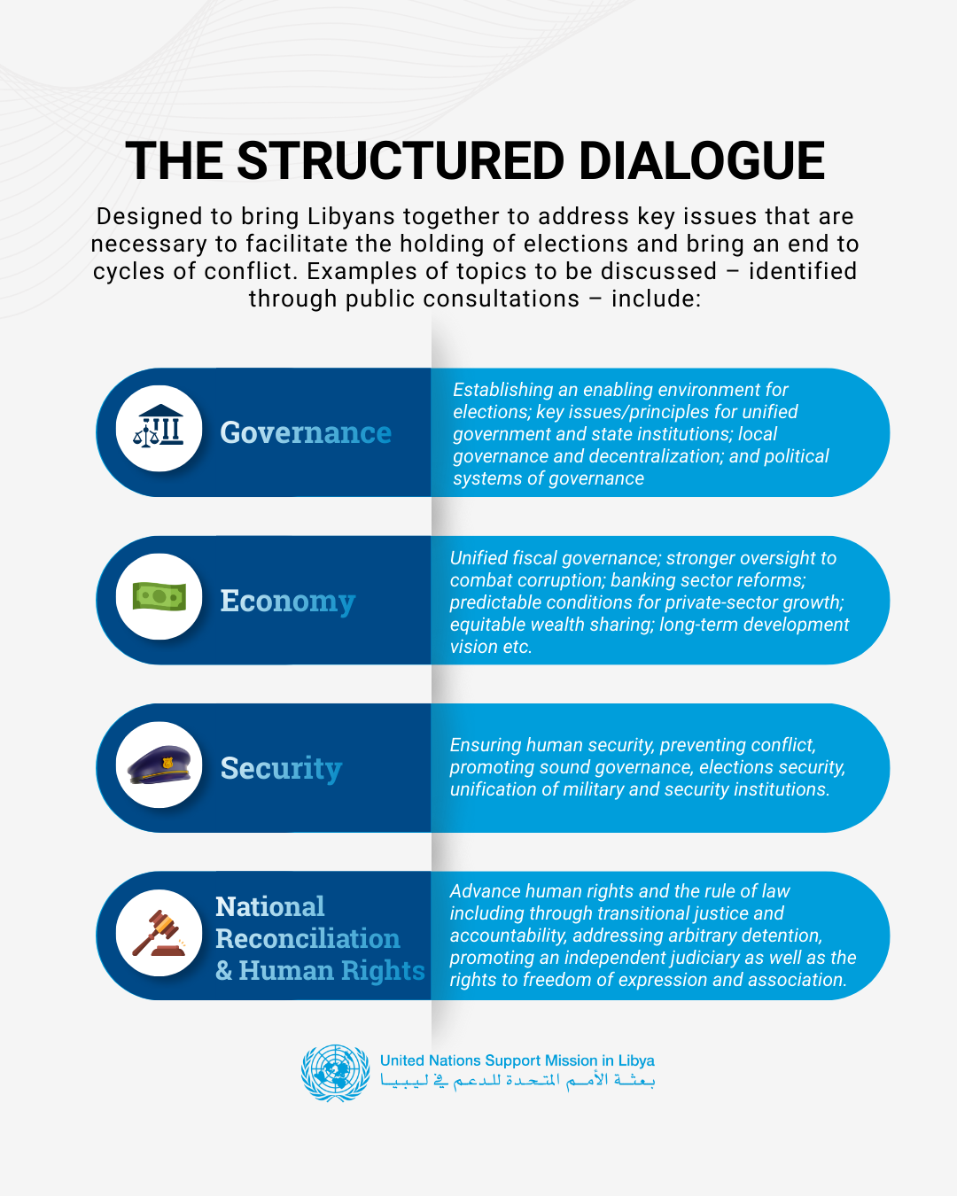 infographic on The Structured Dialogue explains the four topics of the The Structured Dialogue